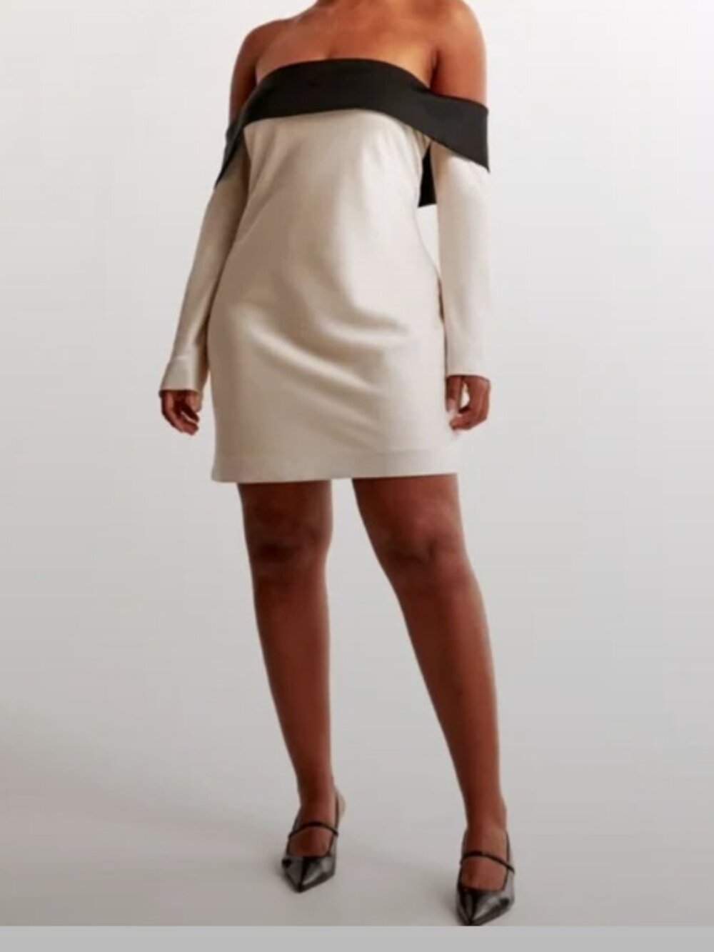 Abercrombie Off Shoulder Dress Cream Size M Tall